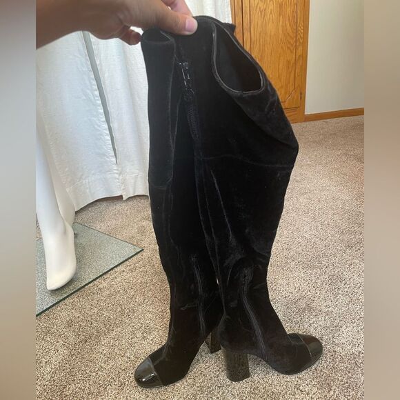 GUESS {6} Over-the-Knee Boots Black Lolo EUC Women’s Velvet Boot - Picture 8 of 10